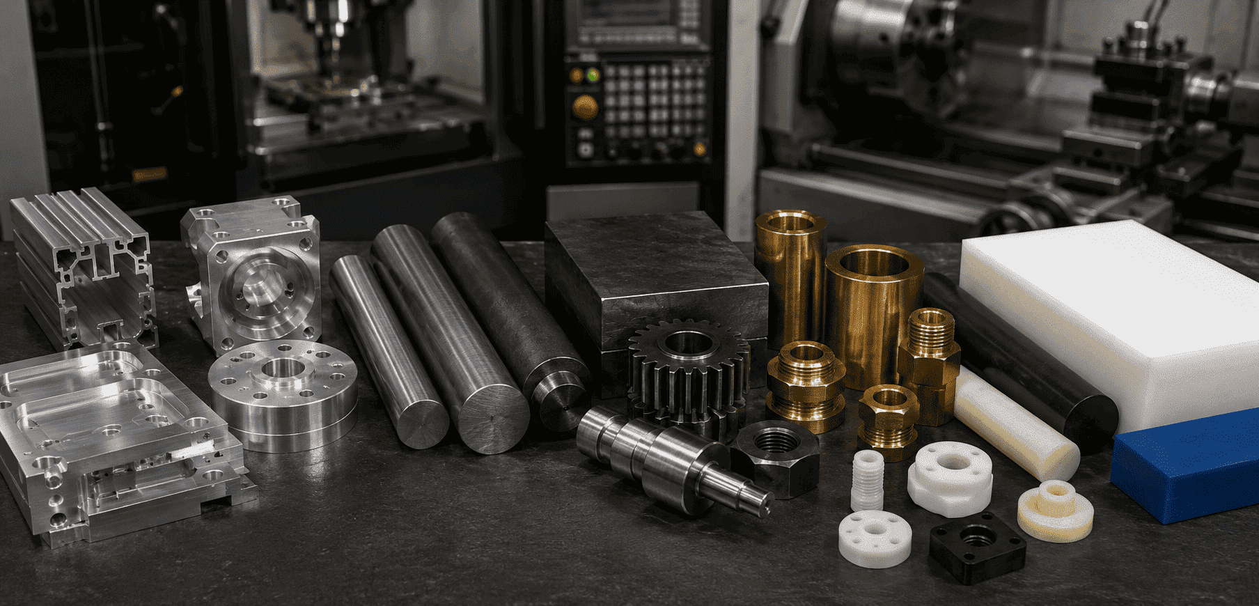 Dobór materiału do frezowania CNC i toczenia CNC – aluminium, stal, mosiądz i tworzywa
